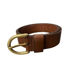 Fossil leather belt